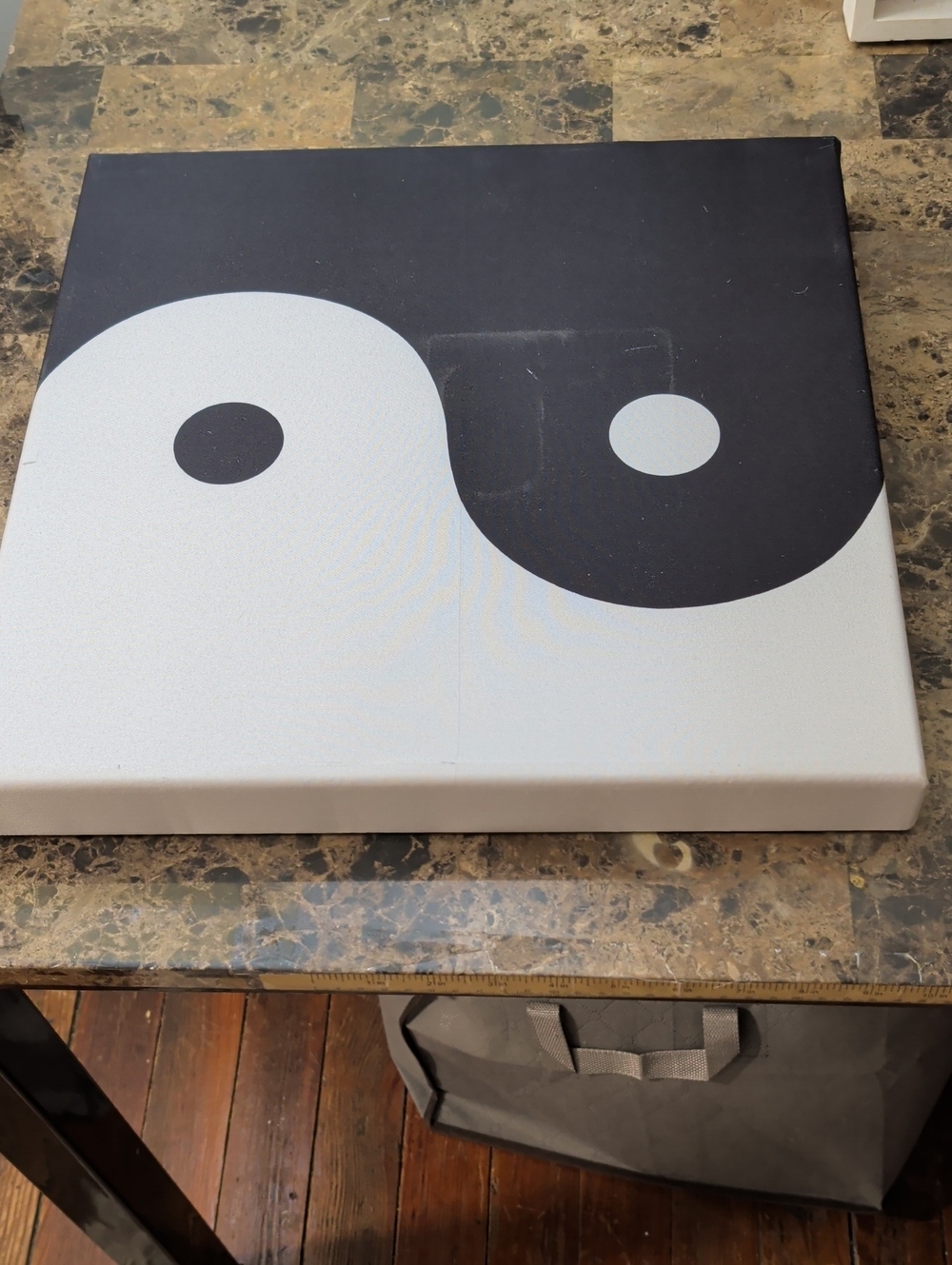 Black and White Yin Yang Wall Art Canvas